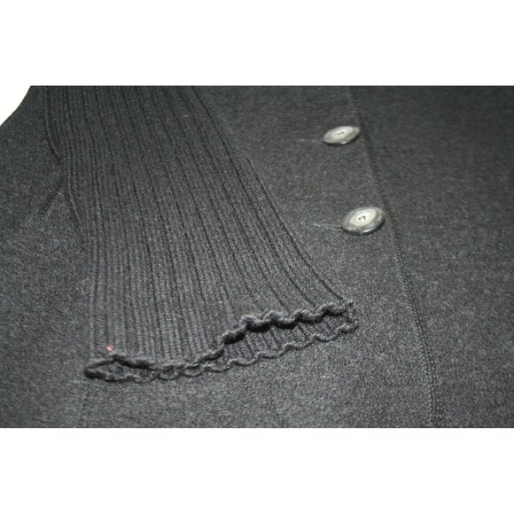 Geiger Austria Wool Button Cardigan Sweater Jacket Black Womens 10 Mountain Chic - Picture 6 of 9